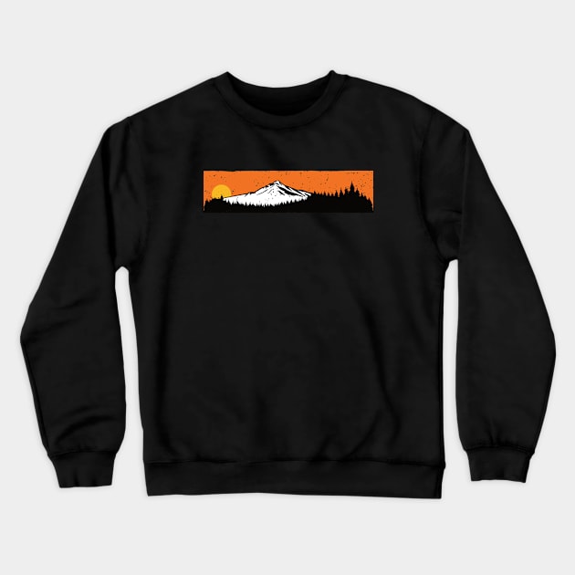 Mount Hood Sunset Crewneck Sweatshirt by M. Pidgeon Design